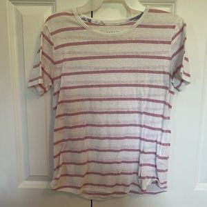 Aeropostale Pink & White Striped Tee